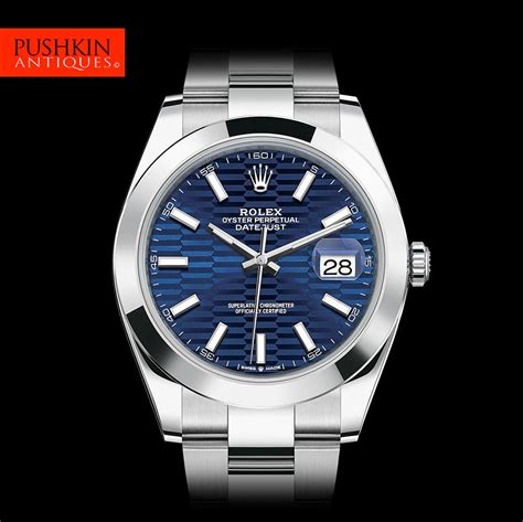 rolex datejust 41 blue fluted motif